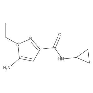 5-amino-N-cyclopropyl-1-ethyl-1H-pyrazole-3-carboxamide结构式