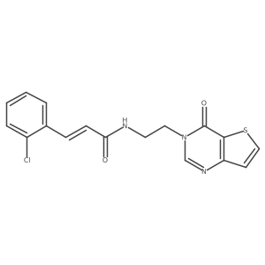 (E)-3-(2-chlorophenyl)-N-(2-(4-oxothieno[3,2-d]pyrimidin-3(4H)-yl)ethyl)acrylamide结构式