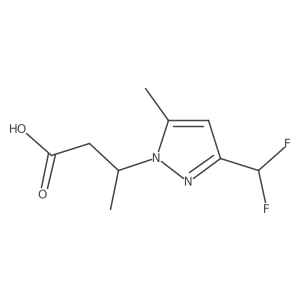 3-[3-(Difluoromethyl)-5-methylpyrazol-1-yl]butanoic acid结构式