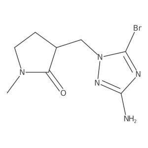 3-[(3-amino-5-bromo-1H-1,2,4-triazol-1-yl)methyl]-1-methylpyrrolidin-2-one结构式