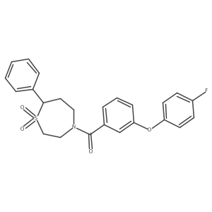(1,1-Dioxido-7-phenyl-1,4-thiazepan-4-yl)(3-(4-fluorophenoxy)phenyl)methanone结构式