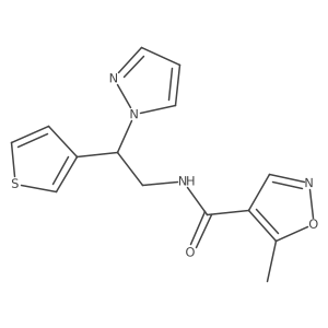 N-(2-(1H-pyrazol-1-yl)-2-(thiophen-3-yl)ethyl)-5-methylisoxazole-4-carboxamide Structure