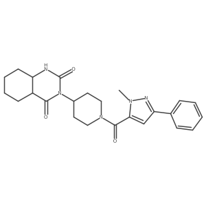 3-[1-(2-methyl-5-phenylpyrazole-3-carbonyl)piperidin-4-yl]-4a,5,6,7,8,8a-hexahydro-1H-quinazoline-2,4-dione结构式