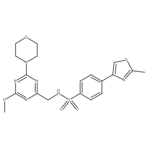N-((4-methoxy-6-morpholino-1,3,5-triazin-2-yl)methyl)-4-(2-methyloxazol-4-yl)benzenesulfonamide结构式