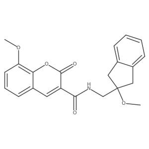 8-methoxy-N-((2-methoxy-2,3-dihydro-1H-inden-2-yl)methyl)-2-oxo-2H-chromene-3-carboxamide结构式