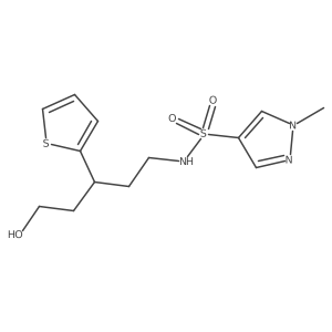 N-(5-hydroxy-3-(thiophen-2-yl)pentyl)-1-methyl-1H-pyrazole-4-sulfonamide Structure