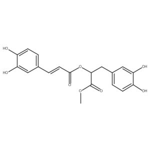 (S)-3-(3,4-Dihydroxyphenyl)-1-methoxy-1-oxopropan-2-yl (E)-3-(3,4-dihydroxyphenyl)acrylate结构式