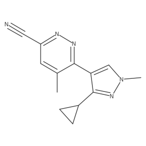 6-(3-Cyclopropyl-1-methyl-1H-pyrazol-4-yl)-5-methyl-3-pyridazinecarbonitrile结构式