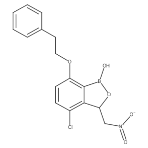 4-Chloro-1,3-dihydro-1-hydroxy-3-(nitromethyl)-7-(2-phenylethoxy)-2,1-benzoxaborole结构式
