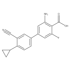 3-Amino-3'-cyano-4'-cyclopropyl-5-fluoro-[1,1'-biphenyl]-4-carboxylic acid Structure