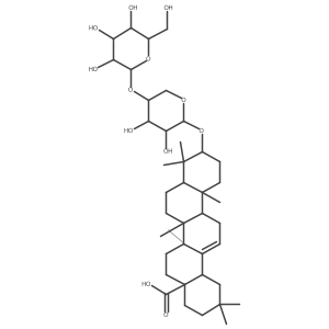 Olean-12-en-28-oic acid, 3-[(4-O-I(2)-D-glucopyranosyl-I(2)-D-xylopyranosyl)oxy]-, (3I(2))- Structure