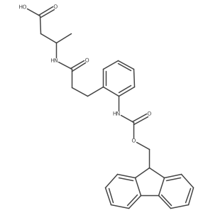 (3S)-3-{3-[2-({[(9H-fluoren-9-yl)methoxy]carbonyl}amino)phenyl]propanamido}butanoic acid Structure