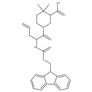 1-[2-({[(9H-fluoren-9-yl)methoxy]carbonyl}amino)pent-4-enoyl]-4,4-difluoropiperidine-3-carboxylic acid结构式