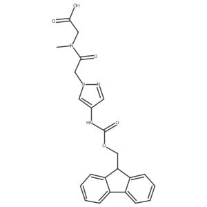 2-{2-[4-({[(9H-fluoren-9-yl)methoxy]carbonyl}amino)-1H-pyrazol-1-yl]-N-methylacetamido}acetic acid Structure