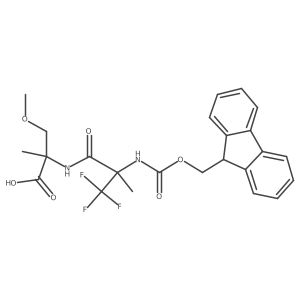 2-[2-({[(9H-fluoren-9-yl)methoxy]carbonyl}amino)-3,3,3-trifluoro-2-methylpropanamido]-3-methoxy-2-methylpropanoic acid结构式
