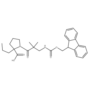 1-[3-({[(9H-fluoren-9-yl)methoxy]carbonyl}amino)-2,2-dimethylpropanoyl]-2-propylpyrrolidine-2-carboxylic acid结构式