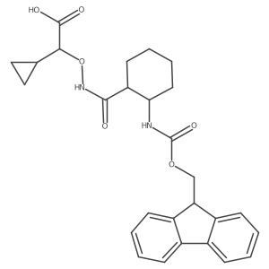 2-cyclopropyl-2-({[2-({[(9H-fluoren-9-yl)methoxy]carbonyl}amino)cyclohexyl]formamido}oxy)acetic acid Structure