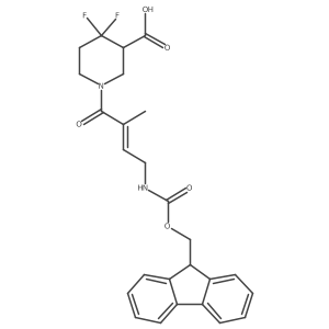 1-[4-({[(9H-fluoren-9-yl)methoxy]carbonyl}amino)-2-methylbut-2-enoyl]-4,4-difluoropiperidine-3-carboxylic acid结构式