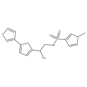 N-(2-([2,3'-bithiophen]-5-yl)-2-hydroxyethyl)-1-methyl-1H-pyrazole-4-sulfonamide Structure