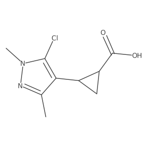 rac-(1R,2R)-2-(5-chloro-1,3-dimethyl-1H-pyrazol-4-yl)cyclopropane-1-carboxylic acid结构式
