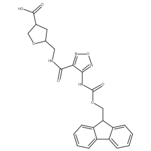 rac-(3R,5R)-5-({[4-({[(9H-fluoren-9-yl)methoxy]carbonyl}amino)-1,2,5-oxadiazol-3-yl]formamido}methyl)oxolane-3-carboxylic acid Structure