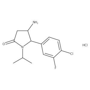 (4S,5R)-4-Amino-5-(4-chloro-3-fluorophenyl)-1-propan-2-ylpyrrolidin-2-one;hydrochloride结构式