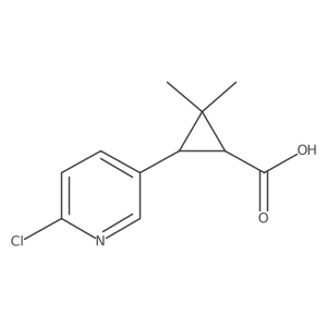 rac-(1R,3R)-3-(6-chloropyridin-3-yl)-2,2-dimethylcyclopropane-1-carboxylic acid结构式