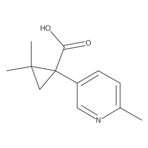 2,2-Dimethyl-1-(6-methylpyridin-3-yl)cyclopropane-1-carboxylic acid结构式