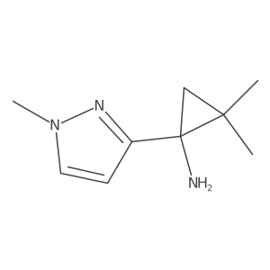 2,2-dimethyl-1-(1-methyl-1H-pyrazol-3-yl)cyclopropan-1-amine结构式