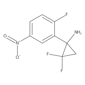 2,2-Difluoro-1-(2-fluoro-5-nitrophenyl)cyclopropan-1-amine结构式