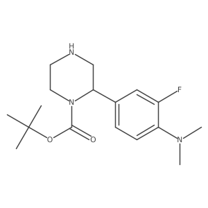 Tert-butyl 2-[4-(dimethylamino)-3-fluorophenyl]piperazine-1-carboxylate结构式