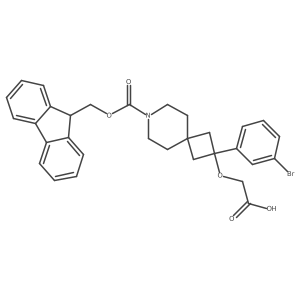 2-[[2-(3-Bromophenyl)-7-(9H-fluoren-9-ylmethoxycarbonyl)-7-azaspiro[3.5]nonan-2-yl]oxy]acetic acid结构式