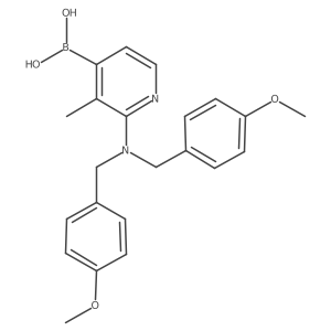 (2-(Bis(4-methoxybenzyl)amino)-3-methylpyridin-4-yl)boronic acid结构式