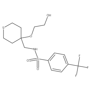 N-((4-(2-hydroxyethoxy)tetrahydro-2H-thiopyran-4-yl)methyl)-4-(trifluoromethyl)benzenesulfonamide结构式