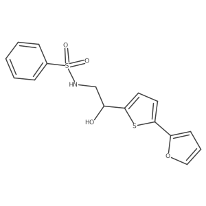 N-{2-[5-(furan-2-yl)thiophen-2-yl]-2-hydroxyethyl}benzenesulfonamide结构式