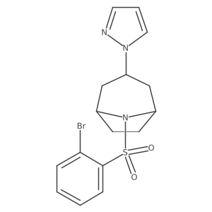 8-(2-bromobenzenesulfonyl)-3-(1H-pyrazol-1-yl)-8-azabicyclo[3.2.1]octane结构式