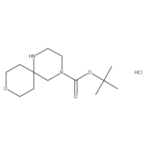 Tert-butyl 9-oxa-1,4-diazaspiro[5.5]undecane-4-carboxylate;hydrochloride结构式