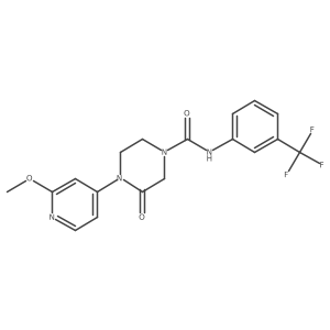 4-(2-Methoxypyridin-4-yl)-3-oxo-N-[3-(trifluoromethyl)phenyl]piperazine-1-carboxamide Structure