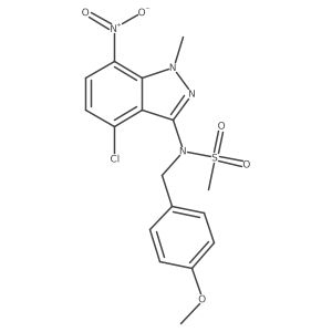 N-(4-chloro-1-methyl-7-nitro-1H-indazol-3-yl)-N-(4-methoxybenzyl)methanesulfonamide结构式