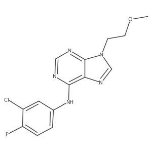 N-(3-chloro-4-fluorophenyl)-9-(2-methoxyethyl)-9H-purin-6-amine结构式