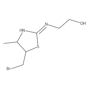 2-{[5-(Bromomethyl)-4-methyl-4,5-dihydro-1,3-thiazol-2-yl]amino}ethan-1-ol Structure