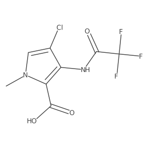 4-chloro-1-methyl-3-(2,2,2-trifluoroacetamido)-1H-pyrrole-2-carboxylic acid结构式