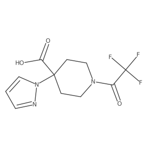 4-(1H-pyrazol-1-yl)-1-(2,2,2-trifluoroacetyl)piperidine-4-carboxylic acid结构式