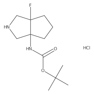 rel-tert-Butyl ((3aR,6aS)-6a-fluorohexahydrocyclopenta[c]pyrrol-3a(1H)-yl)carbamate hydrochloride Structure