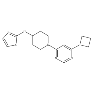 4-Cyclobutyl-6-[4-(1,3-thiazol-2-yloxy)piperidin-1-yl]pyrimidine结构式
