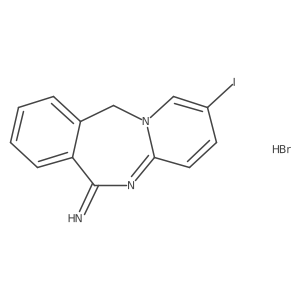 14-Iodo-1,10-diazatricyclo[9.4.0.0,3,8]pentadeca-3,5,7,10,12,14-hexaen-9-imine hydrobromide结构式