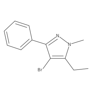4-bromo-5-ethyl-1-methyl-3-phenyl-1H-pyrazole结构式