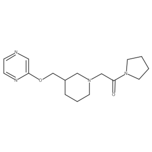 2-{3-[(Pyrazin-2-yloxy)methyl]piperidin-1-yl}-1-(pyrrolidin-1-yl)ethan-1-one Structure