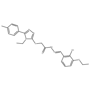 N'-[(Z)-(3-ethoxy-2-hydroxyphenyl)methylidene]-2-{[4-ethyl-5-(4-methylphenyl)-4H-1,2,4-triazol-3-yl]sulfanyl}acetohydrazide Structure