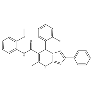 7-(2-chlorophenyl)-N-(2-methoxyphenyl)-5-methyl-2-(pyridin-4-yl)-4,7-dihydro-[1,2,4]triazolo[1,5-a]pyrimidine-6-carboxamide结构式